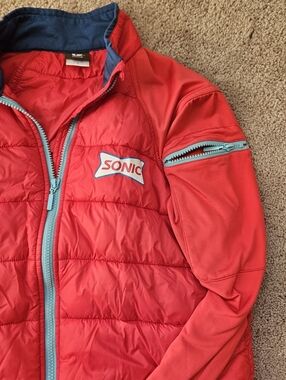 Sonic Restaurant Crew Jacket Red Logo Lightweight Womens Small Collect Fast Food